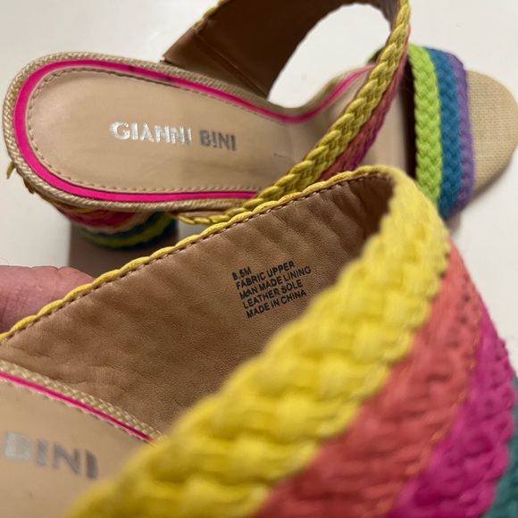 Gianni Bini multi colored round high heeled sandals size 8.5 - Picture 5 of 5